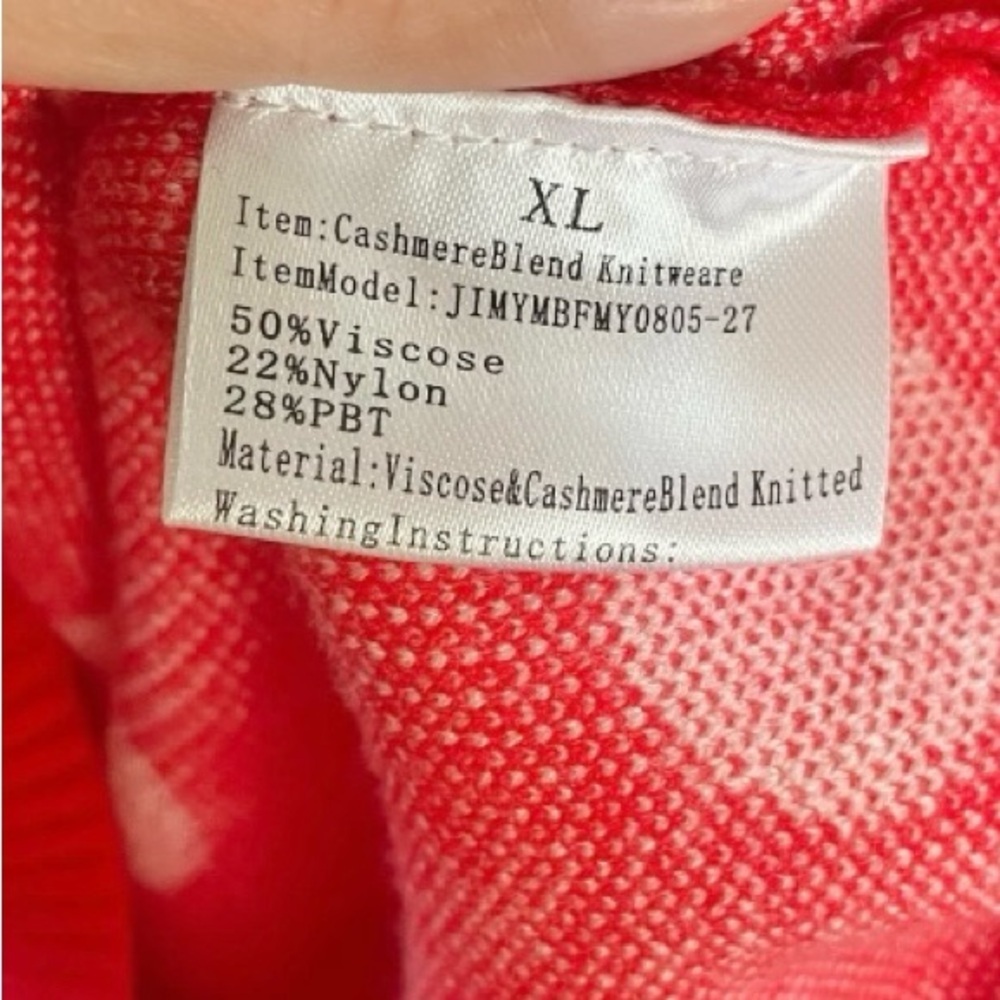Polka Dot Turtleneck Sweater women’s XL red white Preppy Academia Career cozy - Picture 4 of 4